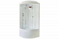 Гидромассажный бокс Royal Bath 90х90х217, прозрачное стекло,  белый профиль, RB 90BK1-T