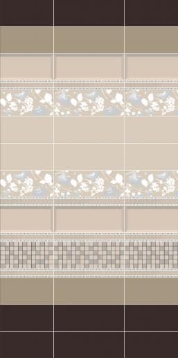 Декор Kerama Marazzi Вилланелла 15х40 Цветы беж MLD\B67\15084