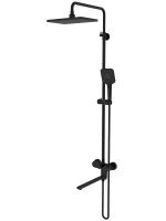 Душевая система Aquatek НИКА 3 jet с длинным изливом, матовый черный, AQ2840MB