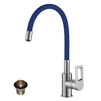 Смеситель для кухни Rossinka СЕРИЯ Z, хром/синий Z35-35U-Blue