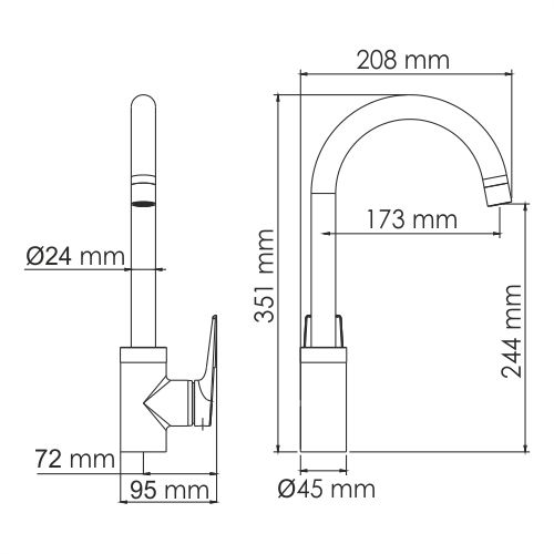 Смеситель для кухни WasserKRAFT Glan, 6607