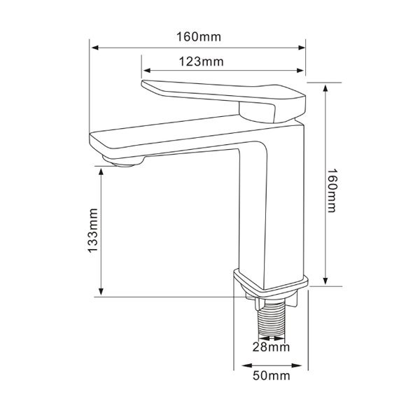 Смеситель Comforty для раковины, картридж 35 мм, хром, FC071A-CCT