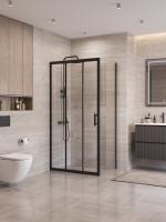 Душевая кабина BelBagno 80*100 см, профиль черный, UNO-195-AHF-31-100/80-C-NERO