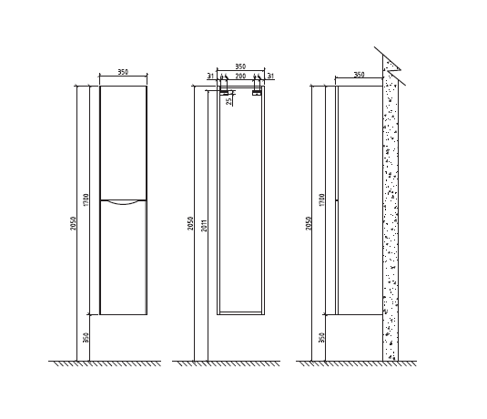 Шкаф подвесной BelBagno ANCONA 170 Bianco Lucido, ANCONA-N-1700-2A-SC-BL-R