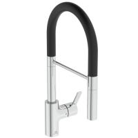 Смеситель для кухни Ideal Standard Gusto, с выдвижным изливом, черный/хром, BD417AA