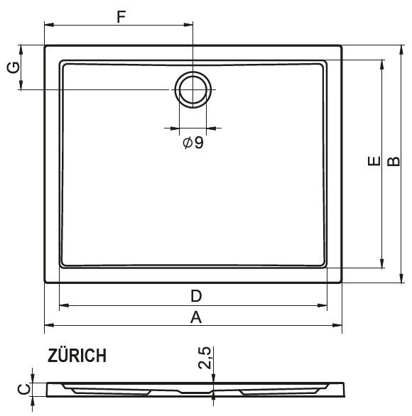 Душевой поддон Riho ZURICH 272 80х100, DA7200500000000