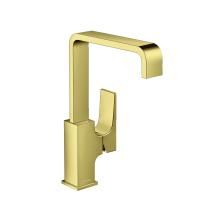 Смеситель для раковины Hansgrohe Metropol 230, со сливным клапаном Push-Open, полированное золото, 3