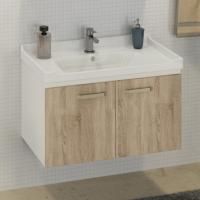 Тумба-умывальник Comforty "Рига-80" дуб сонома с раковиной Comforty 9335-80