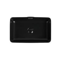 Раковина Aquanet Perfect-2, 48 см, керамическая накладная, прямоугольная, черная матовая, PERFECT-2-