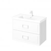 Тумба подвесная Avanti Елегант Дабл  / Eleganta Double Bianco 90 с умывальником Грэйс 90 два ящика