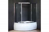 Шторка для ванны Royal Bath 150х100х150 см, хром/прозрачное  стекло, RB150ALP-T-CH