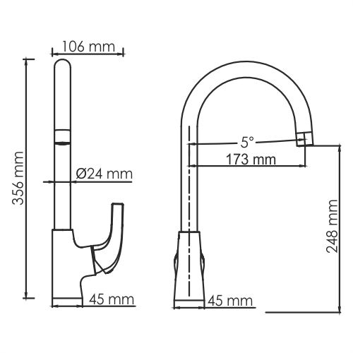 Смеситель для кухни WasserKRAFT Sauer, 7107