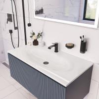 Тумба с раковиной TW Collection Shape 100 см, серый матовый, SHAP100-G+547001*1