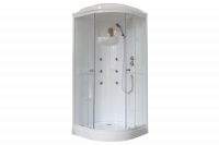 Гидромассажный бокс Royal Bath 90х90х217, прозрачное  стекло, белый профиль, RB 90HK2-Т
