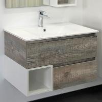 Тумба-умывальник Comforty Турин-75М дуб бежевый с раковиной Comforty 75E, 00-00013913CF