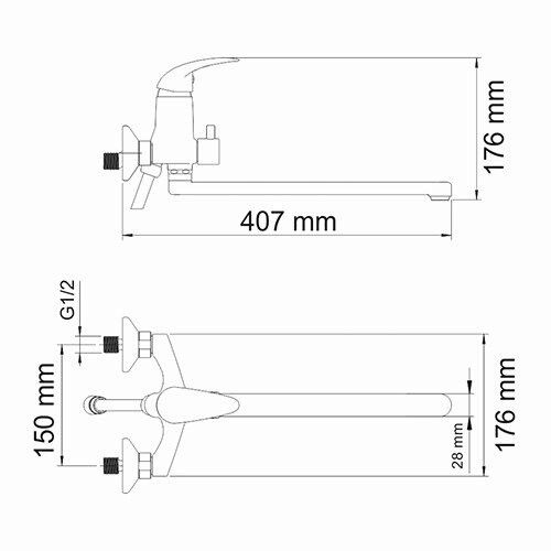 Смеситель для ванны WasserKRAFT Isen 2600, 2602L
