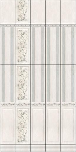 Плитка настенная Kerama Marazzi Кантри Шик 20х50 серый панель 7192