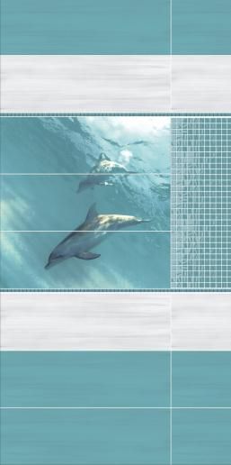 Панно Kerama Marazzi Искья 75х75 Дельфины HGD\A55\3x\12093R