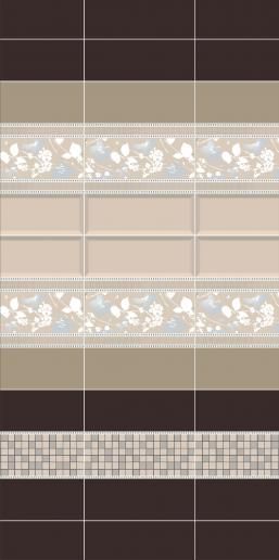 Декор Kerama Marazzi Вилланелла 15х40 Цветы беж MLD\B67\15084
