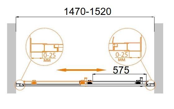 Душевая дверь Cezares MOLVENO-BF-1-150-C-Cr-IV