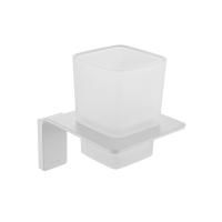 Подстаканник IDDIS Slide, одинарный, белый матовый, стекло матовое, SLIWTG1i45