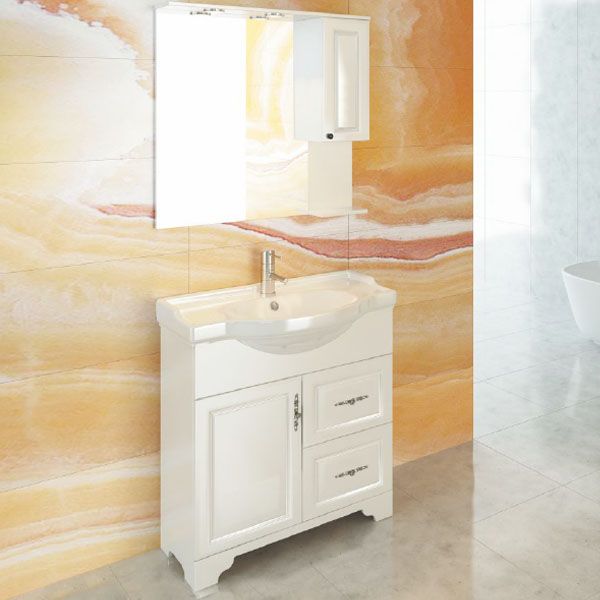 Зеркало-шкаф Comforty "Севилья-85" слоновая кость