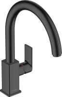 Смеситель для кухни Hansgrohe Vernis Shape M35 с поворотным изливом, черный матовый, 71871670