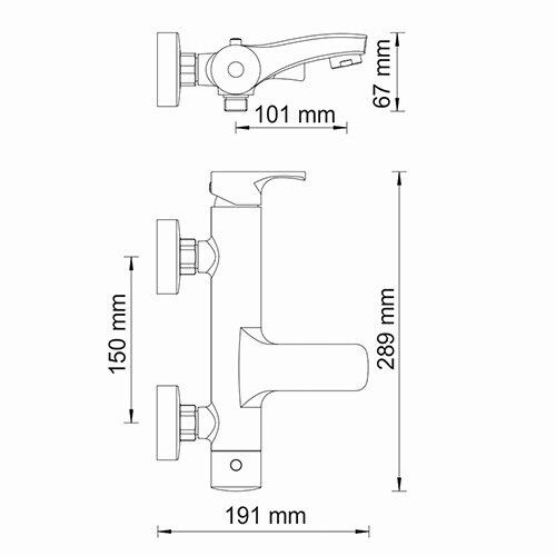 Смеситель для ванны WasserKRAFT Berkel 4800, 4801