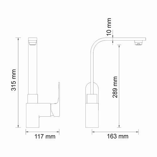 Смеситель для кухни WasserKRAFT Dinkel 5800, 5807