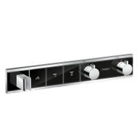 Смеситель для душа Hansgrohe RainSelect с термостатом для 3 потребителей, черный/хром, 15356600