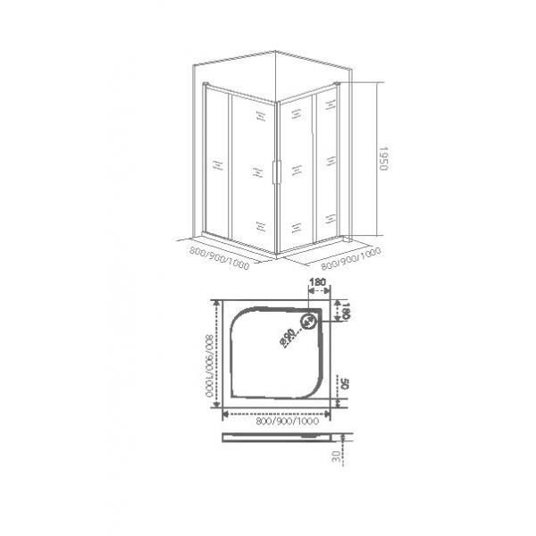 Душевая кабина Bas IDEA CR-80-C-CH