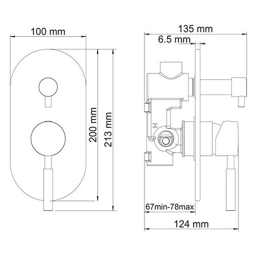 Смеситель для ванны и душа WasserKRAFT Main 4100, 4141