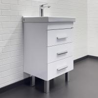 Тумба-умывальник напольная Comforty Никосия 50Н белый глянец с раковиной Fest 50 F01, 00-00018023CF