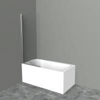 Шторка для ванны BelBagno 700x1500, прозрачное стекло, хромированный профиль, UNO-V-1-70/150-C-Cr