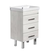 Тумба-умывальник Comforty Никосия-50Н дуб белый с раковиной Fest 50 F01, 00-00017092CF