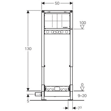 Инсталяция для душевого трапа Geberit Duofix, Н130, выпуск 50 мм, 111.580.00.1