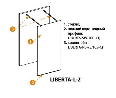 Душевая перегородка Cezares Liberta 90*195 см, с возможностью двустороннего входа, прозрачное стекло