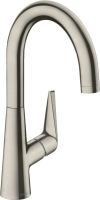 Смеситель для кухни Hansgrohe Talis S, с поворотным изливом, сталь, 72814800