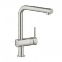 Смеситель для кухни Grohe Minta с выдвижным изливом, суперсталь, 32168DC0