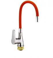 Смеситель для кухни Zerix SOP7 REFLECTOR ORANGE, с гибким изливом, хром/оранжевый, ZX0654