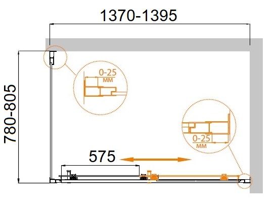 Душевая кабина Cezares MOLVENO-AH-11-140/80-C-Cr-IV