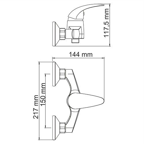 Смеситель для душа WasserKRAFT Isen 2600, 2602