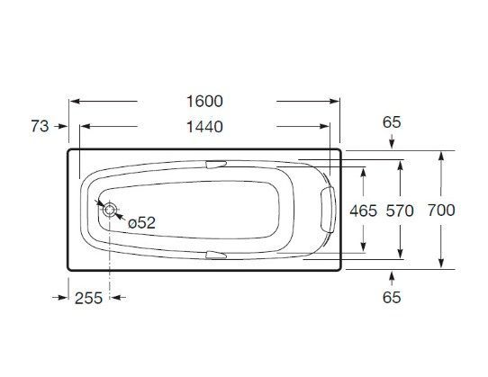 Ванна акриловая Roca Сюрест / Sureste 160х70, ZRU9302787
