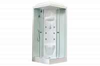 Гидромассажный бокс Royal Bath 90х90х217, белое/прозрачное стекло, белый профиль, RB 90HP7-WT