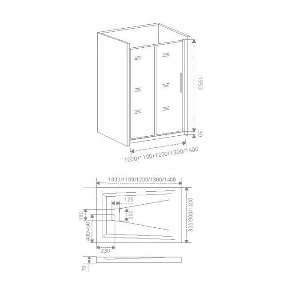 Душевые двери Bas IDEA WTW-140-C-B