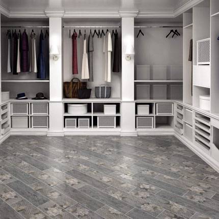 Керамогранит Kerama Marazzi Поджио 20х80 Цветы серый светлый SG704500R