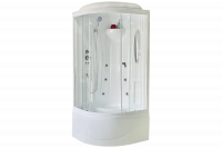 Гидромассажный бокс Royal Bath 90х90х217, прозрачное  стекло, белый профиль, RB 90BK2-T