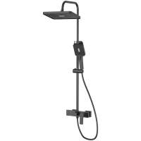 Душевая система Haiba HB24512-7 BLACK, с поворотным изливом, черный