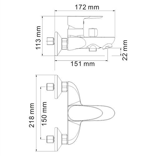 Смеситель для ванны WasserKRAFT Leine 3500, 3501