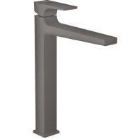 Смеситель для раковины Hansgrohe Metropol 260, со сливным клапаном Push-Open, шлифованный черный хро